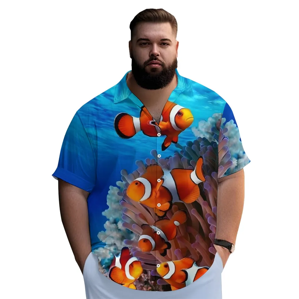 Clownfish Casual Print Chest Pocket Short Sleeve Shirt 2308100128
