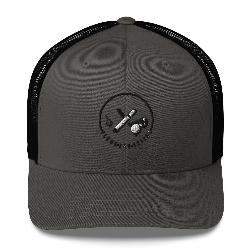Clubs and Sticks Trucker Cap Embroidered Trucker Cap