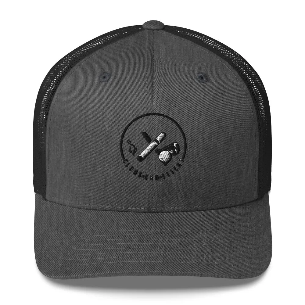 Clubs and Sticks Trucker Cap Embroidered Trucker Cap