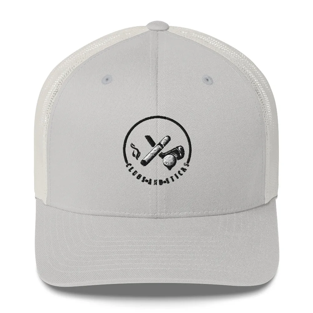 Clubs and Sticks Trucker Cap Embroidered Trucker Cap