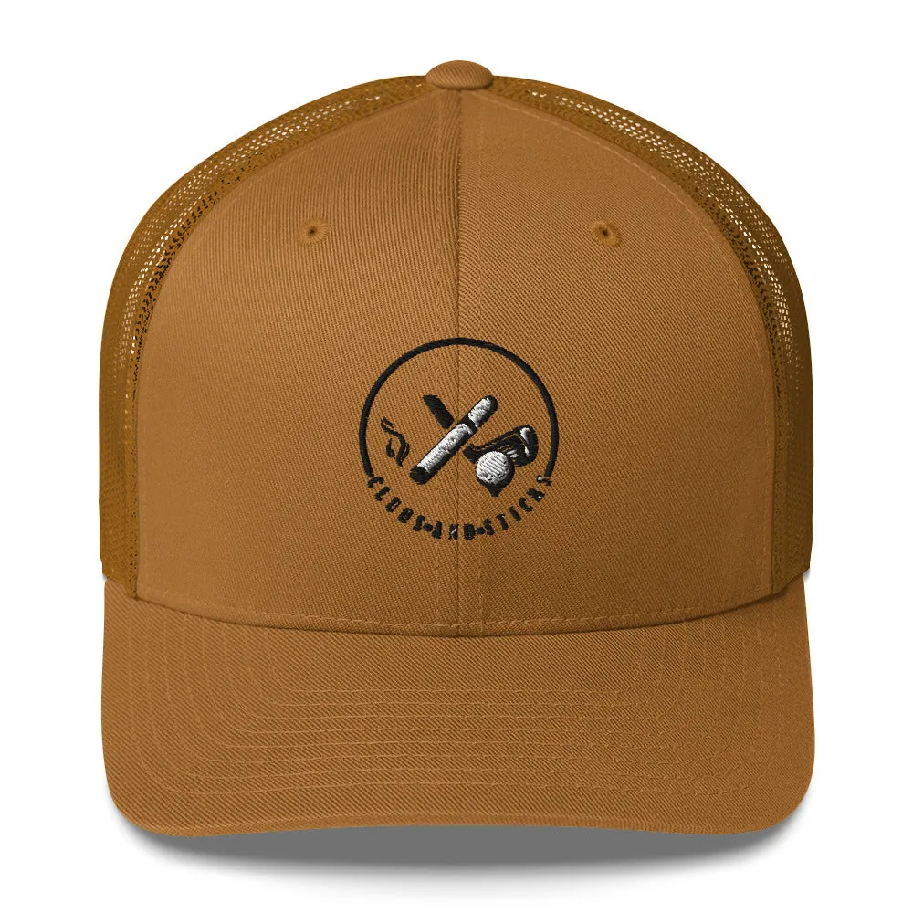 Clubs and Sticks Trucker Cap Embroidered Trucker Cap