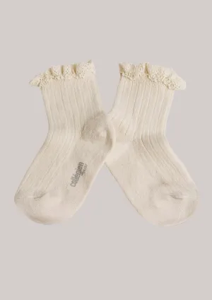 Collégien X Strawberries & Cream  - Annette Doux Agneaux Ankle Socks Lace