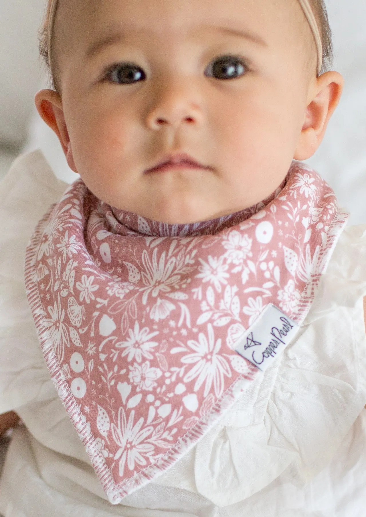 Copper Pearl Olive Bandana Bib Set