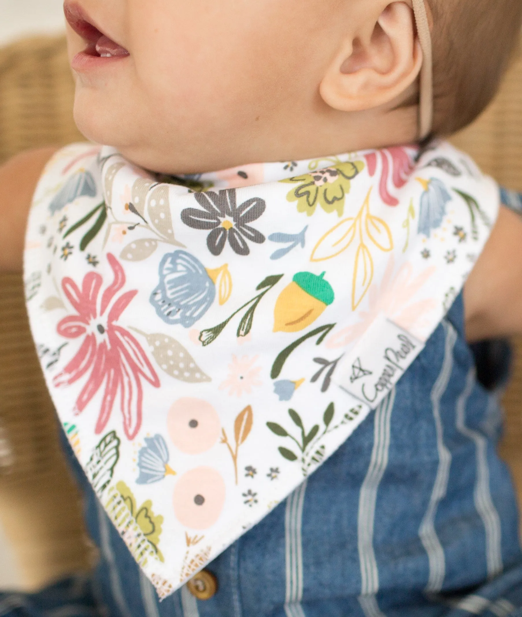 Copper Pearl Olive Bandana Bib Set