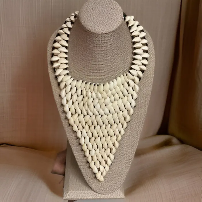 Cowrie Shell Triangle Style Necklace & Earring Set