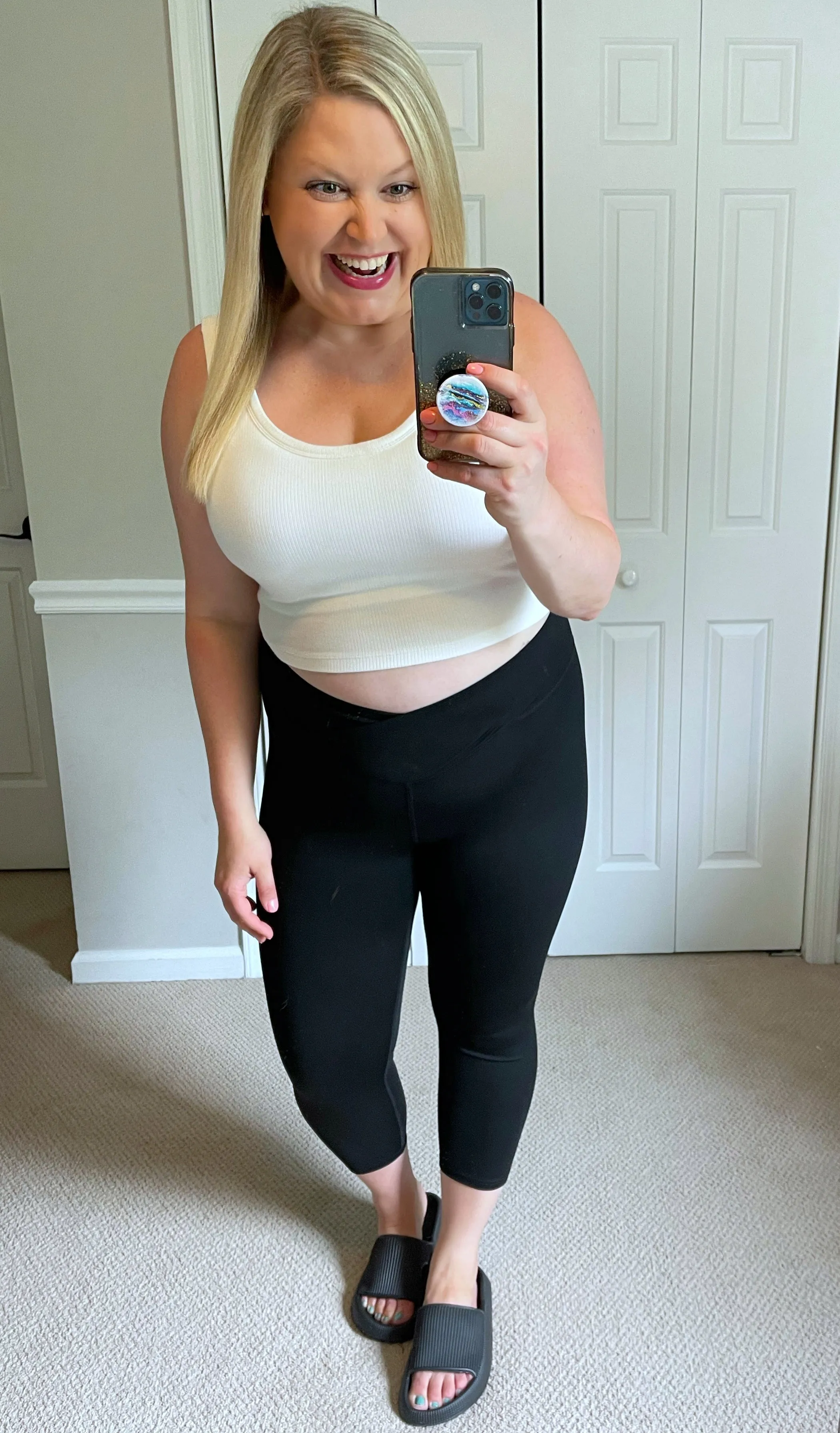 Cropped Ribbed Brami in White