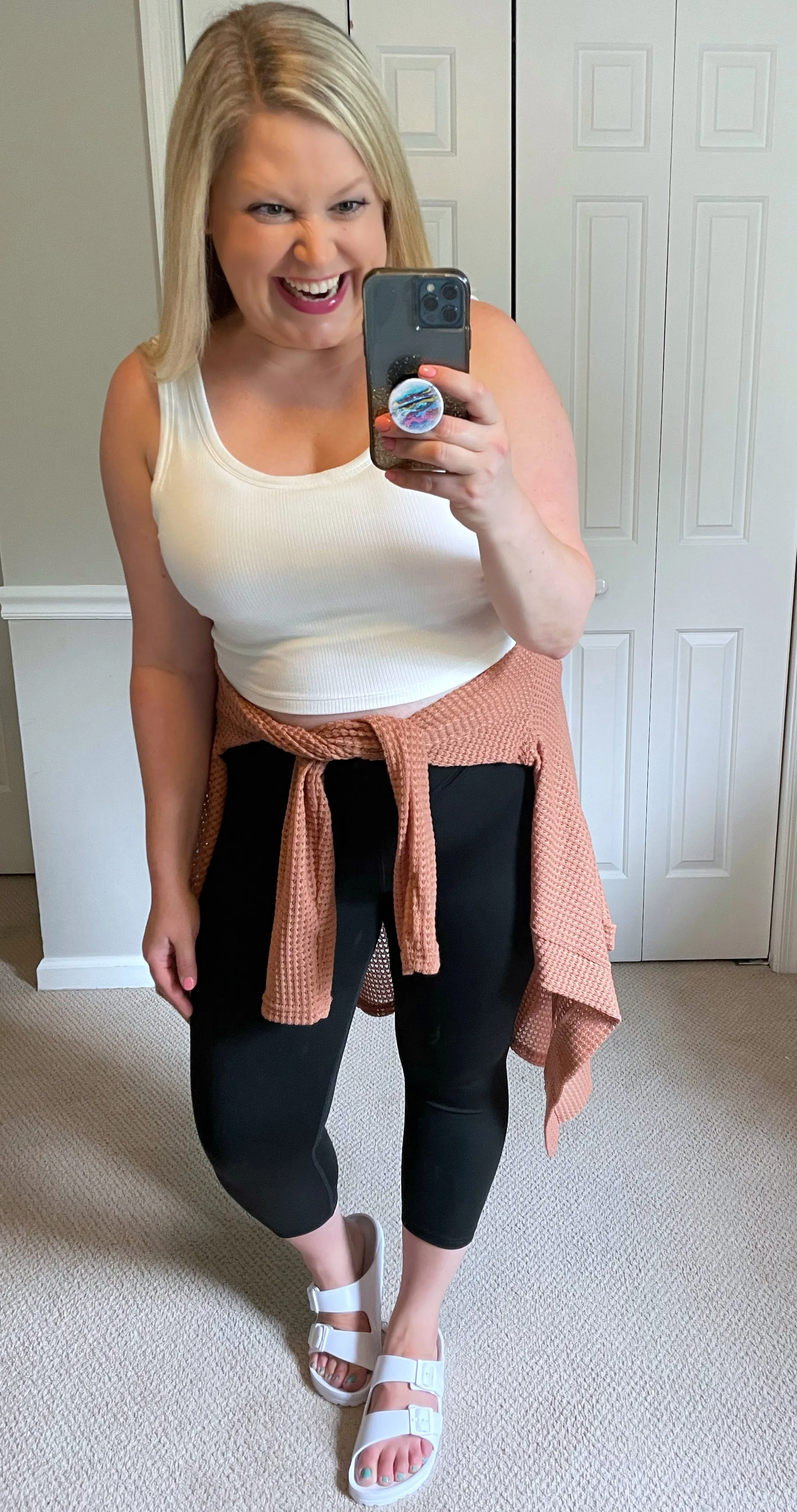 Cropped Ribbed Brami in White