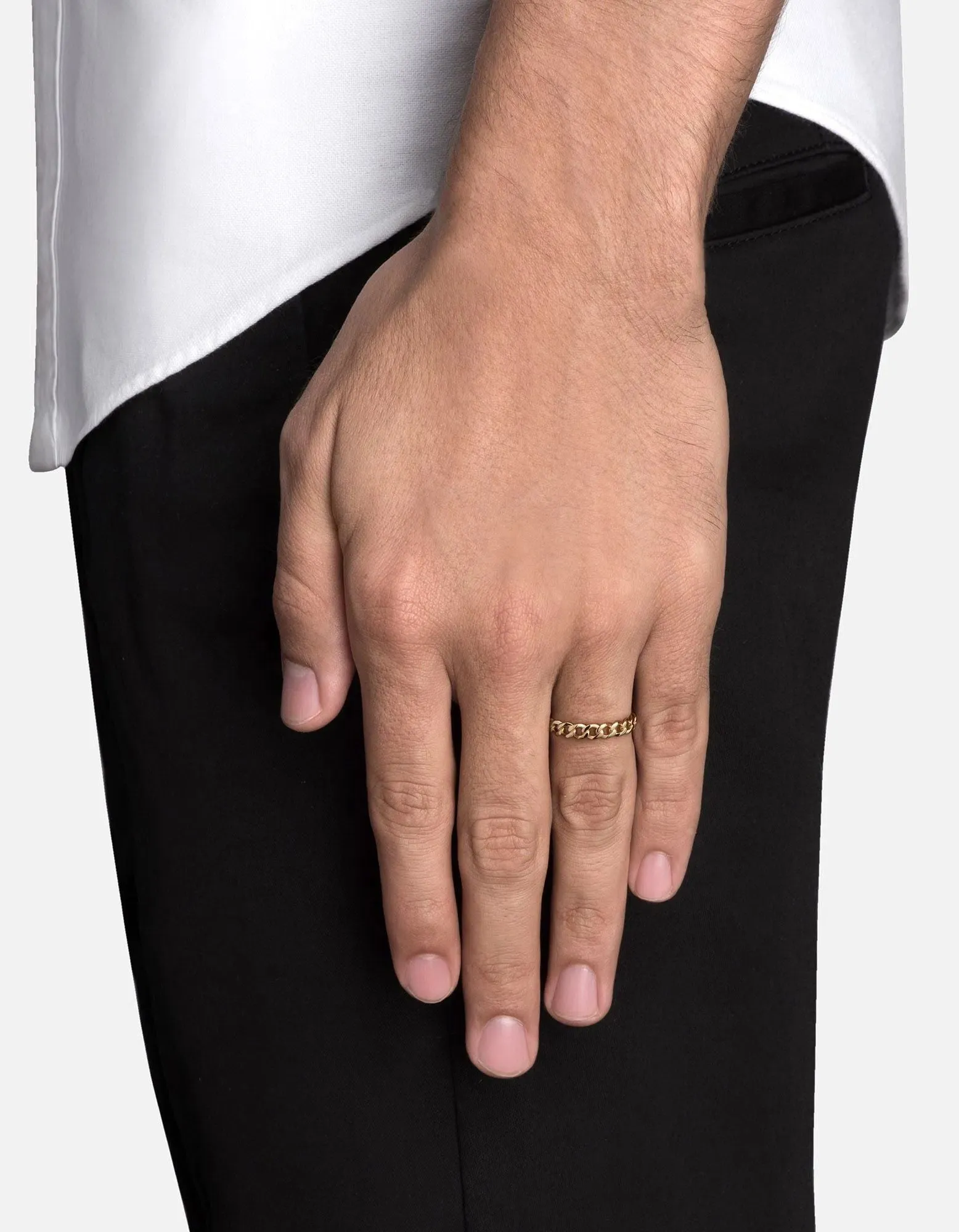 Cuban Link Ring, Gold Vermeil