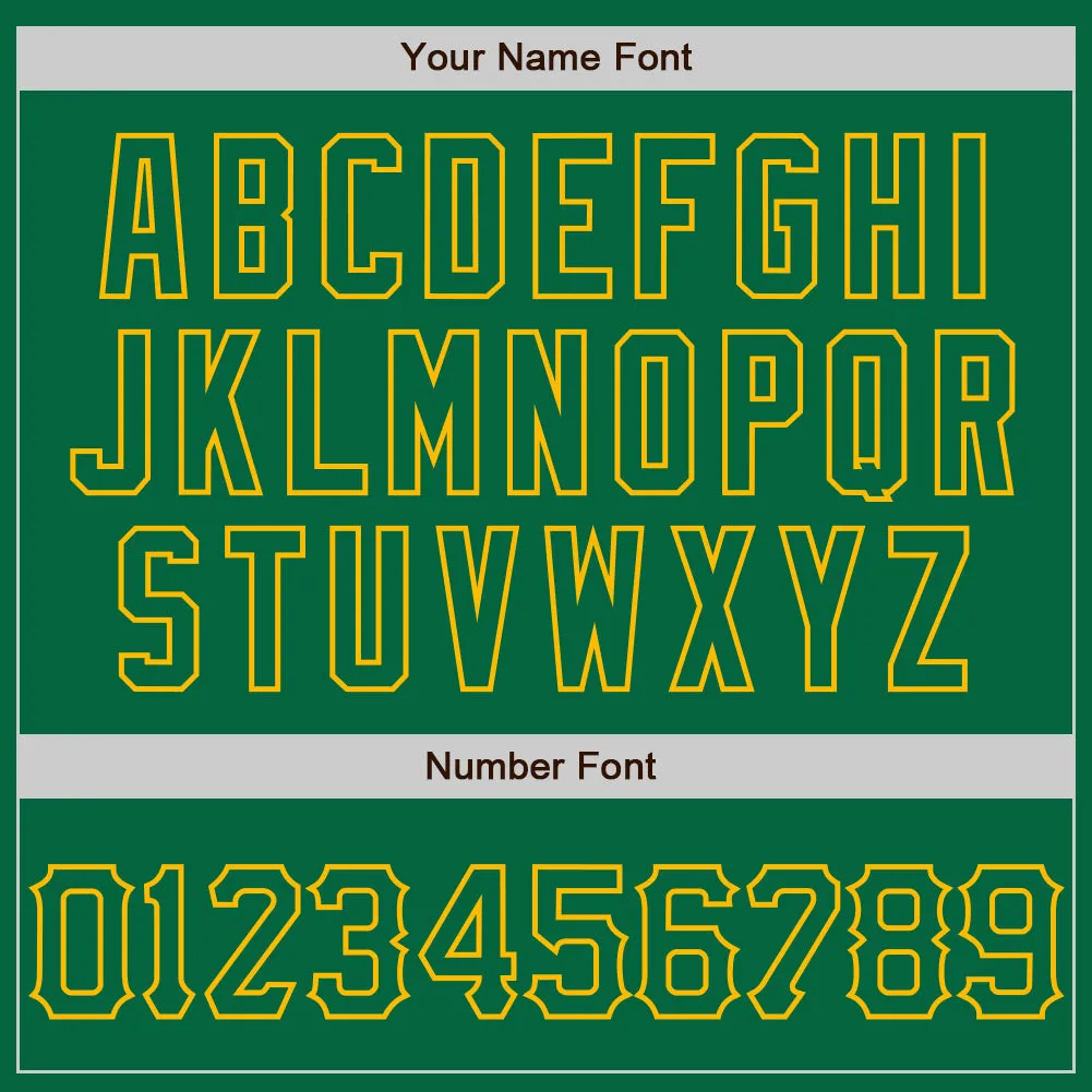 Custom Graffiti Pattern Kelly Green-Gold 3D Scratch Authentic Baseball Jersey