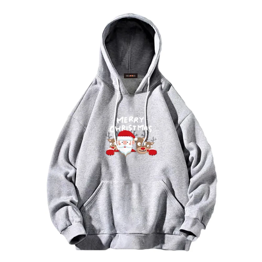 Cute Santa Claus And Elk Hoodie