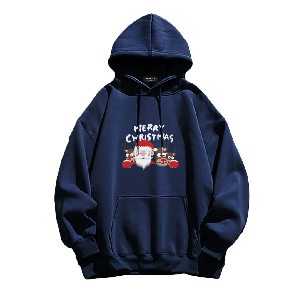 Cute Santa Claus And Elk Hoodie