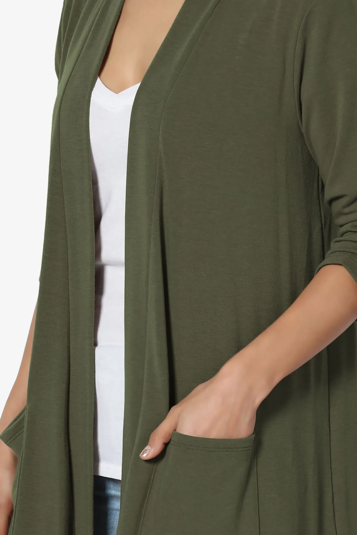 Daday Slouchy Pocket 3/4 Sleeve Cardigan