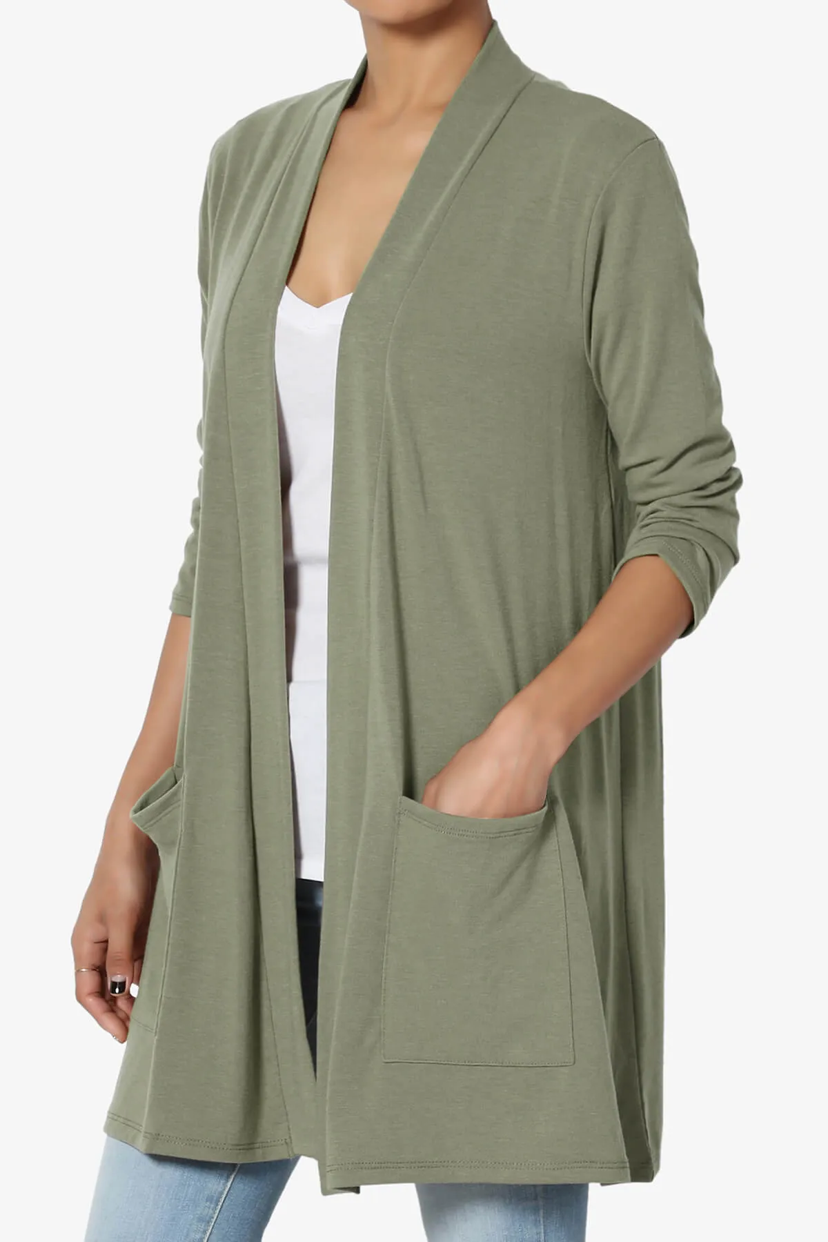 Daday Slouchy Pocket 3/4 Sleeve Cardigan