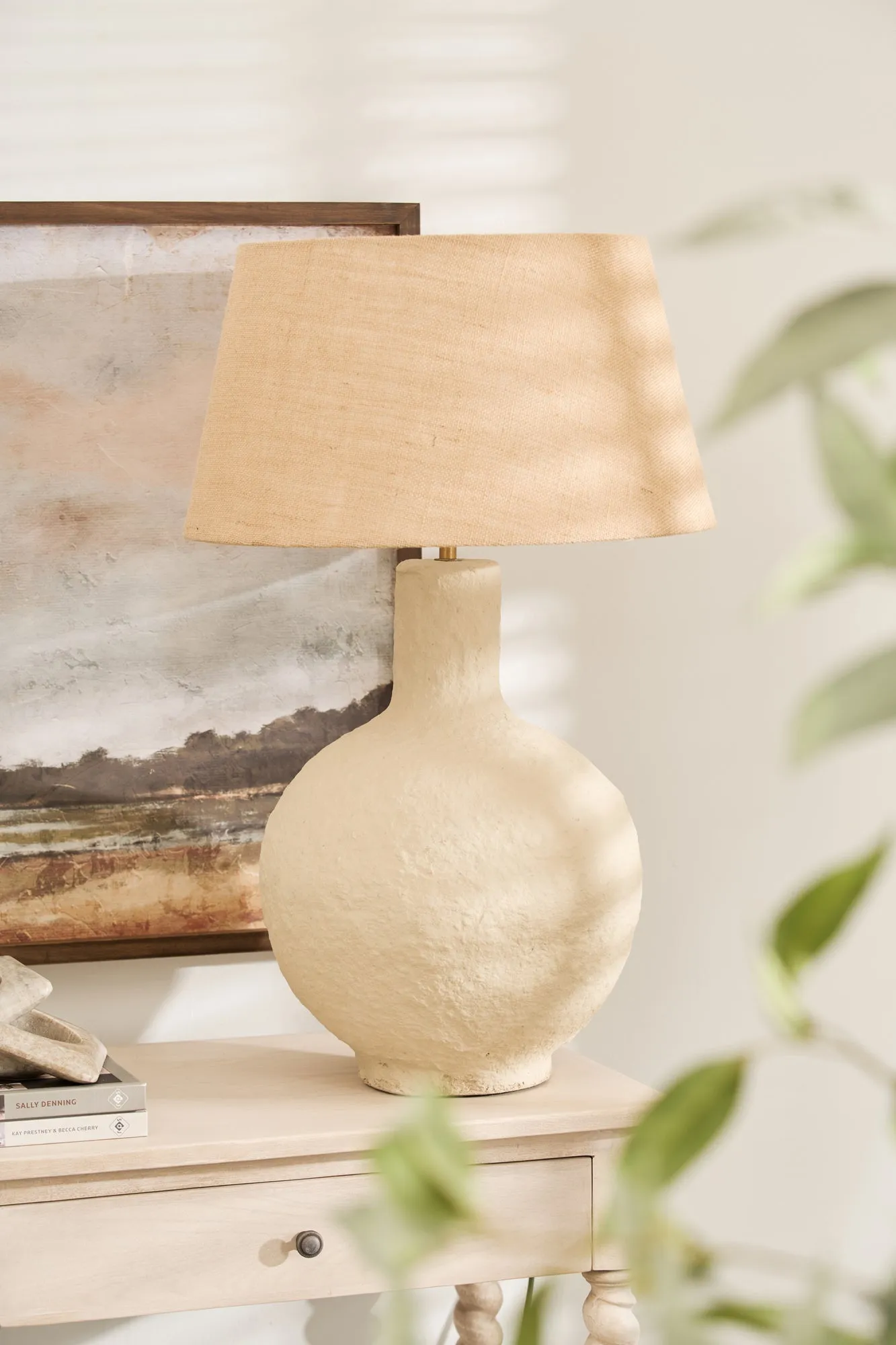 Dallas Papier Mache Lamp | Complete with Shade