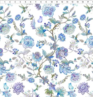 Daydreams by Jason Yenter for In the Beginning - Large Floral Perwinkle by the yard 3577