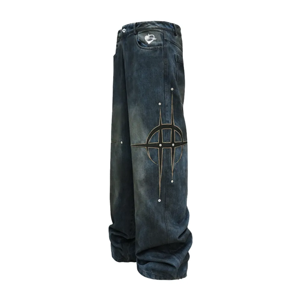 DF Heavy Studd Starburst Washed Jeans