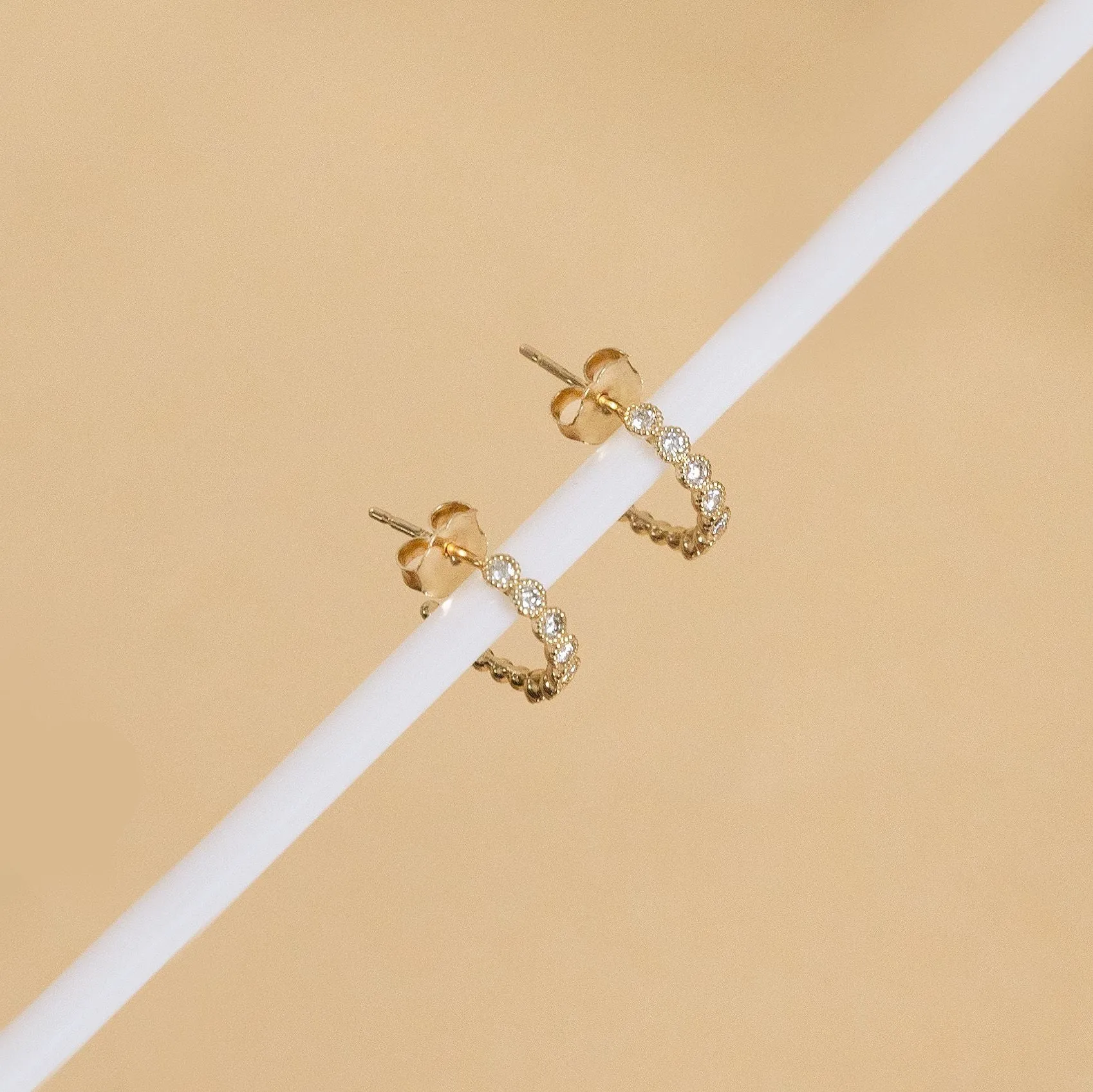 Diamond Huggie Earrings