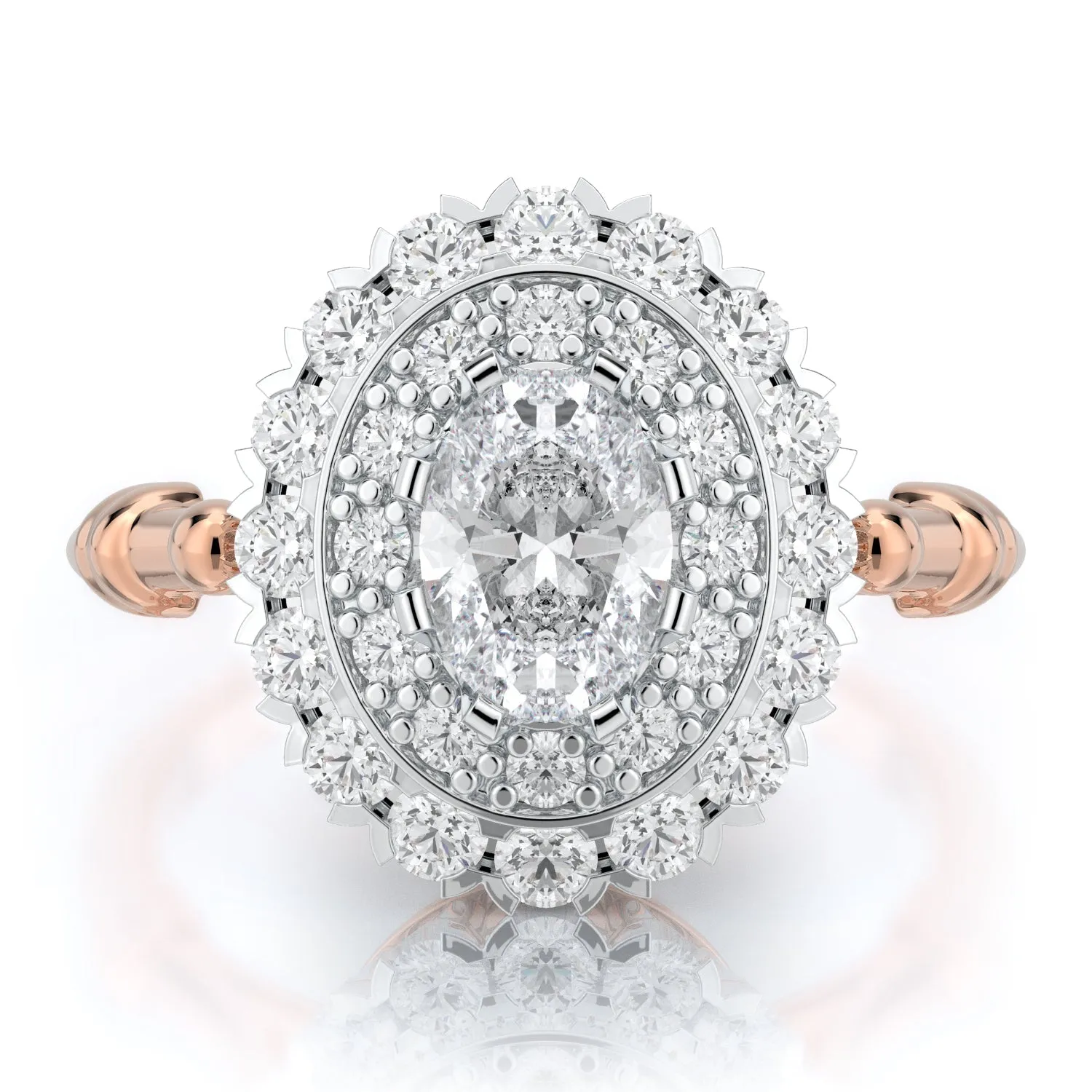 Dispersion Diana Ring Natural Oval  Diamond Engagement Ring