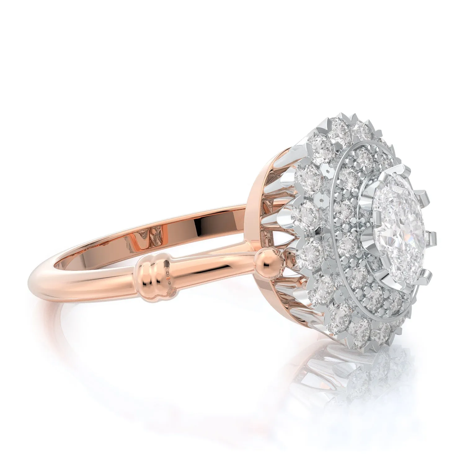 Dispersion Diana Ring Natural Oval  Diamond Engagement Ring