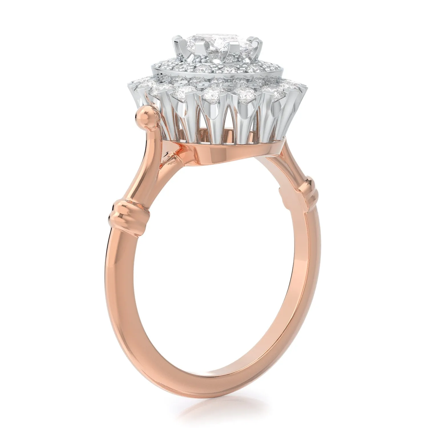 Dispersion Diana Ring Natural Oval  Diamond Engagement Ring