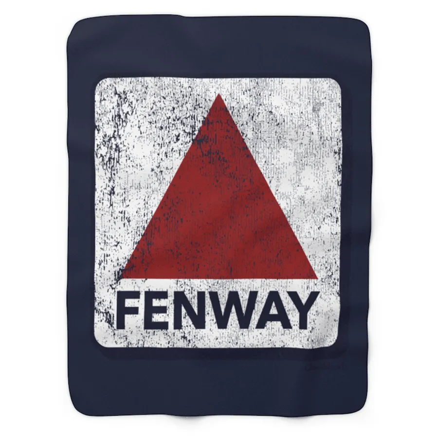 Distressed Fenway Sign Sherpa Fleece Blanket