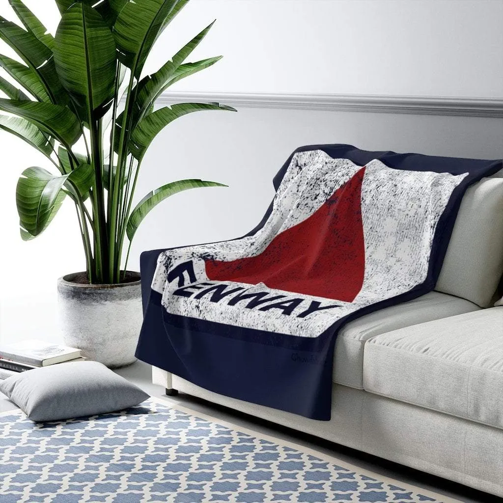 Distressed Fenway Sign Sherpa Fleece Blanket