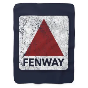 Distressed Fenway Sign Sherpa Fleece Blanket