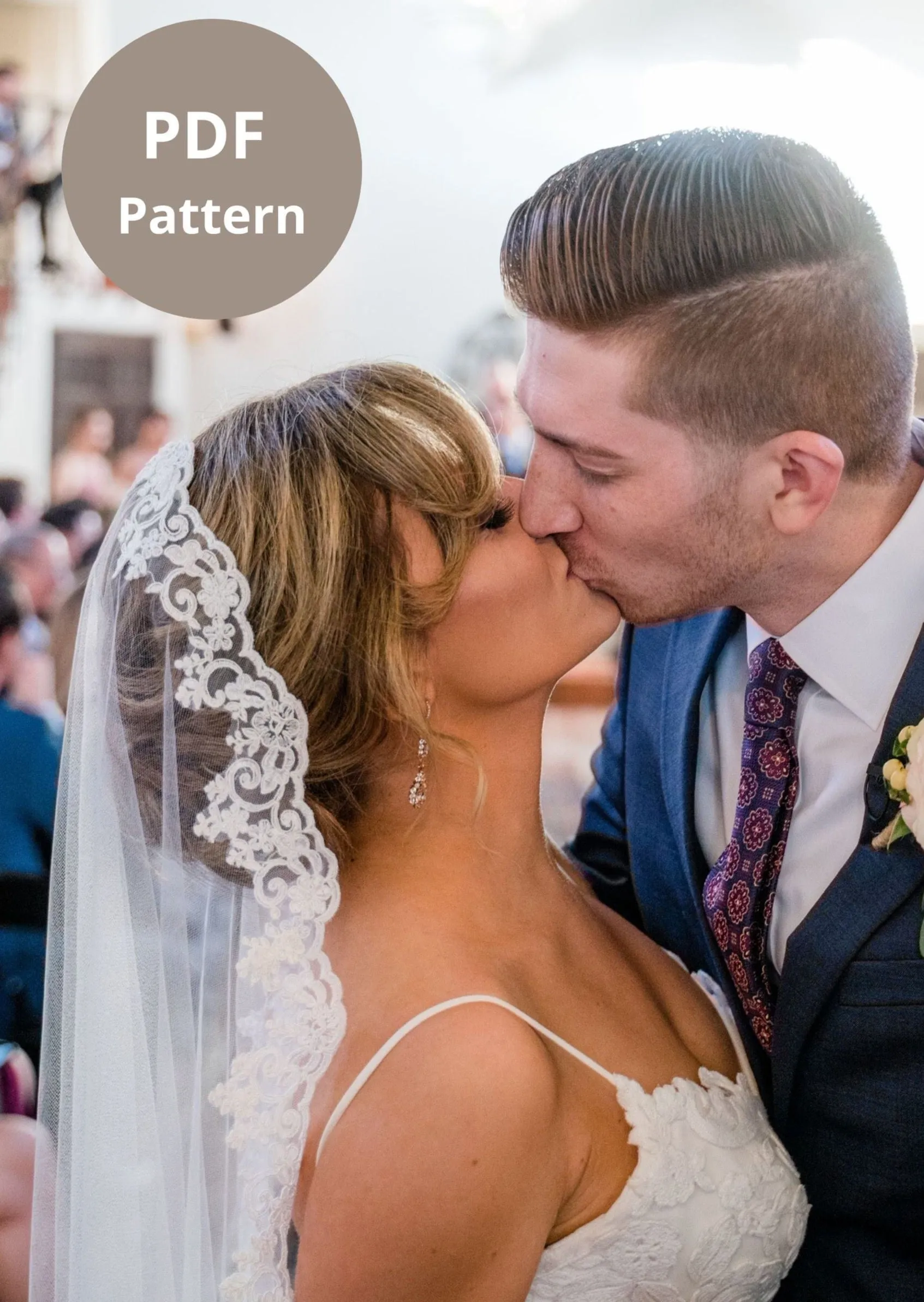DIY Lace Mantilla Wedding Veil, Cathedral Length Pattern PDF Tutorial