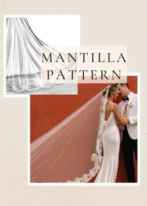 DIY Lace Mantilla Wedding Veil, Cathedral Length Pattern PDF Tutorial