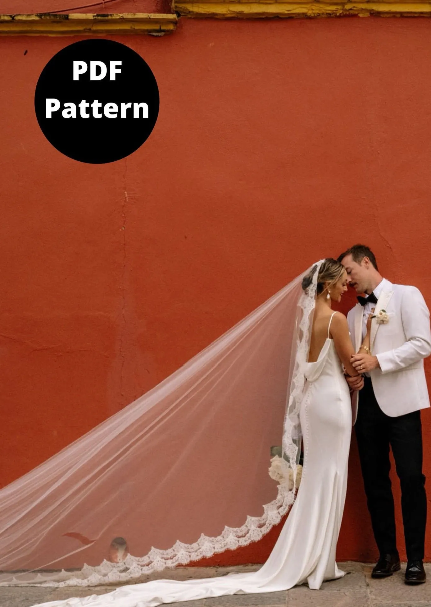 DIY Lace Mantilla Wedding Veil, Cathedral Length Pattern PDF Tutorial