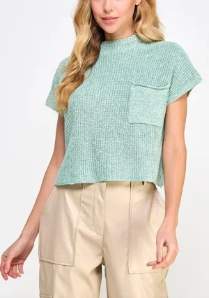 Drop Shoulder Rib Knit Sweater Top