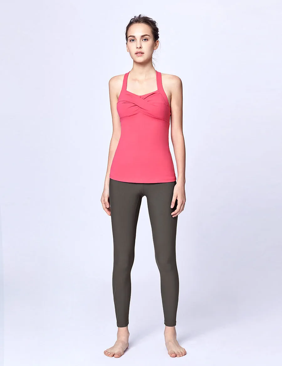 easyoga LA-VEDA U-Shirred Tank11 - R1 Peach
