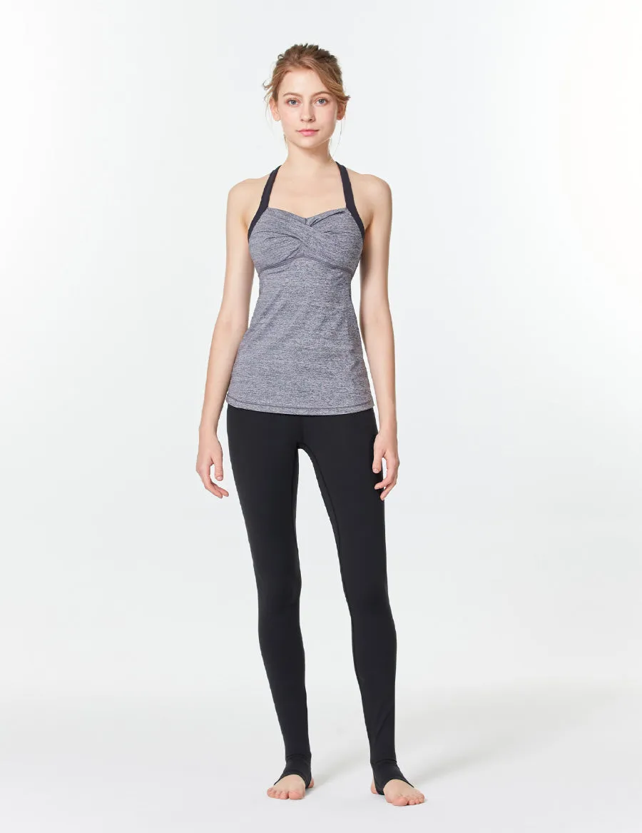 easyoga LA-VEDA U-Shirred Tank12 - M09 M-Gray