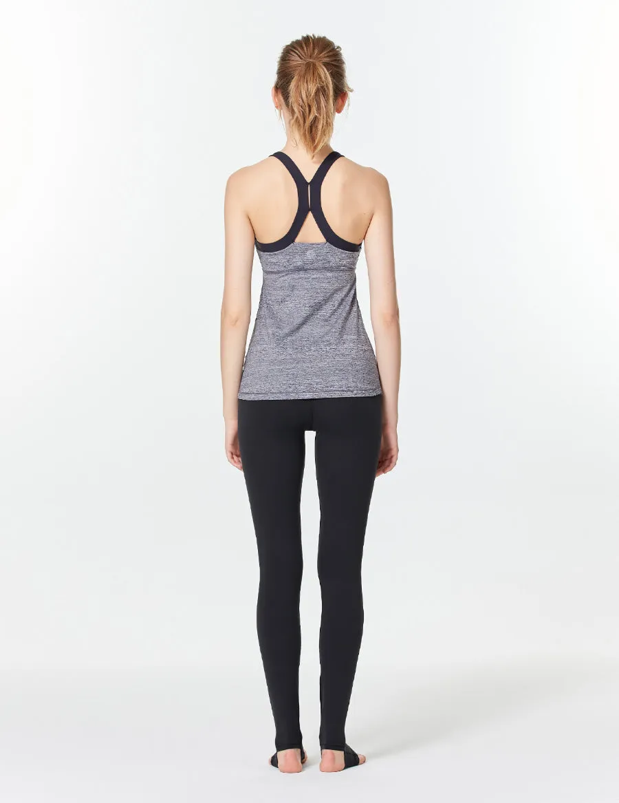 easyoga LA-VEDA U-Shirred Tank12 - M09 M-Gray