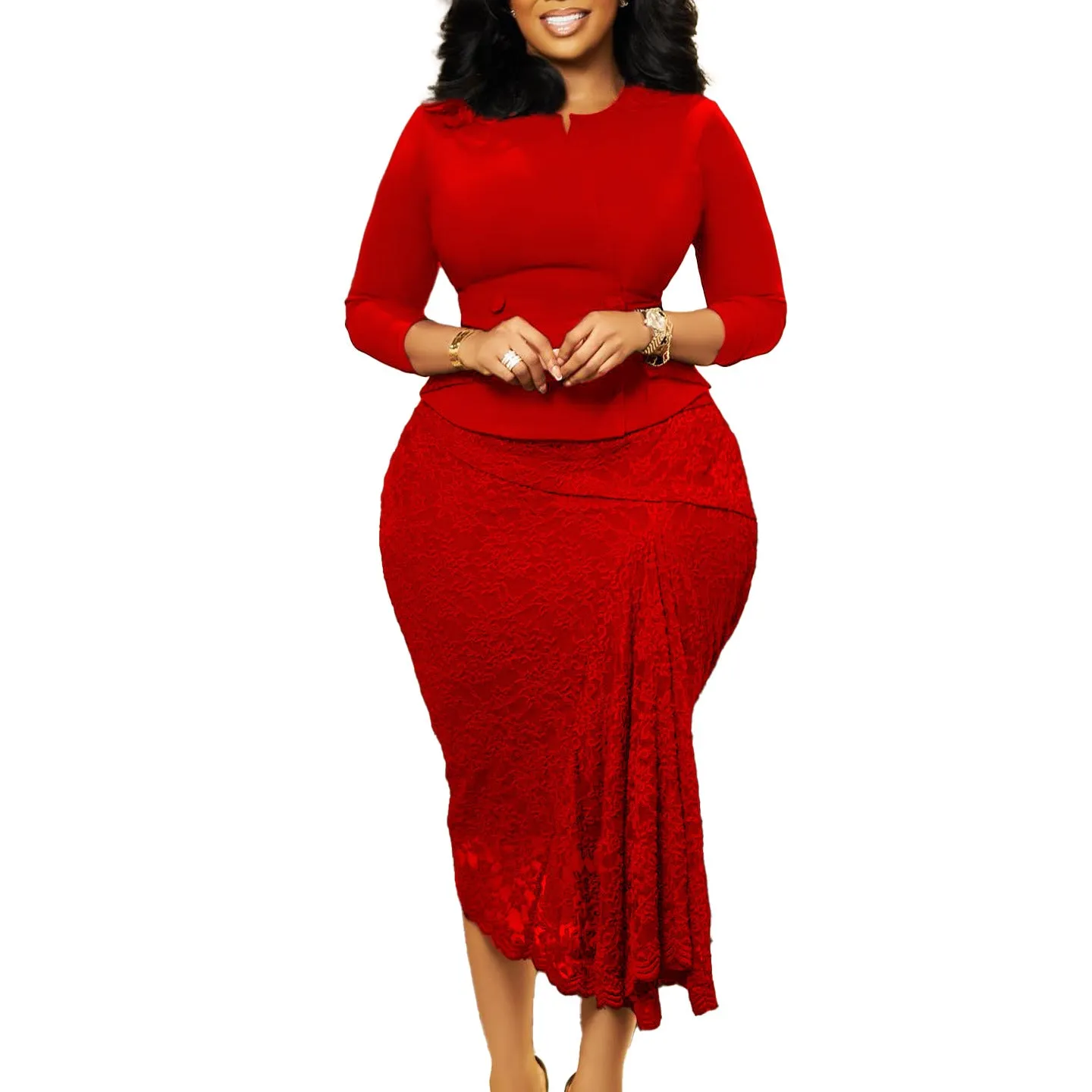 Elegant Lace Patchwork Peplum Dress for Sophisticated Style