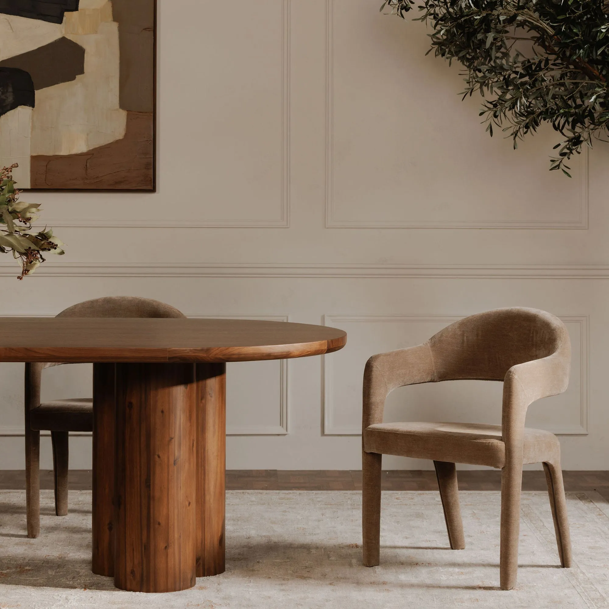 Elegant Open-Barrel Dining Chair