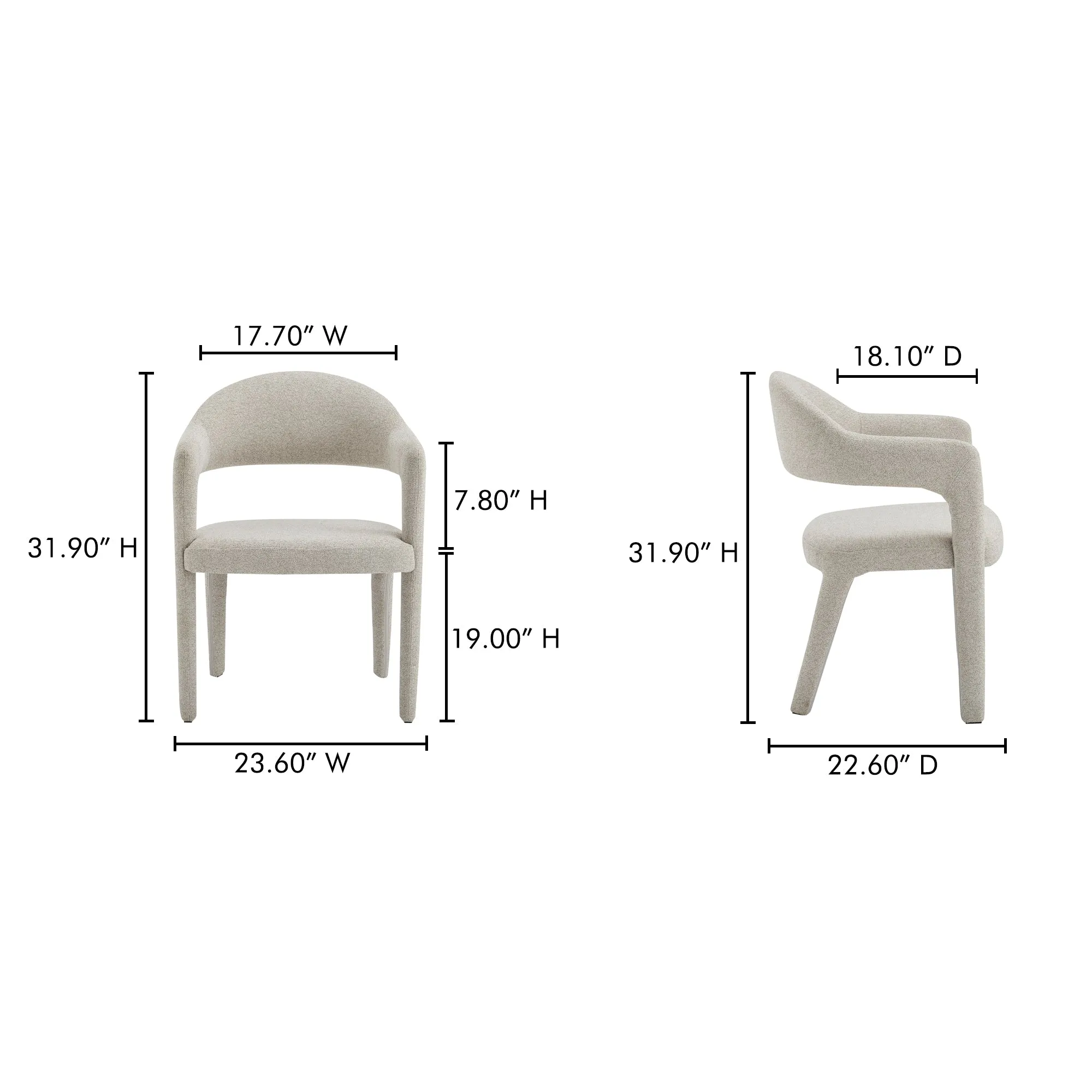 Elegant Open-Barrel Dining Chair