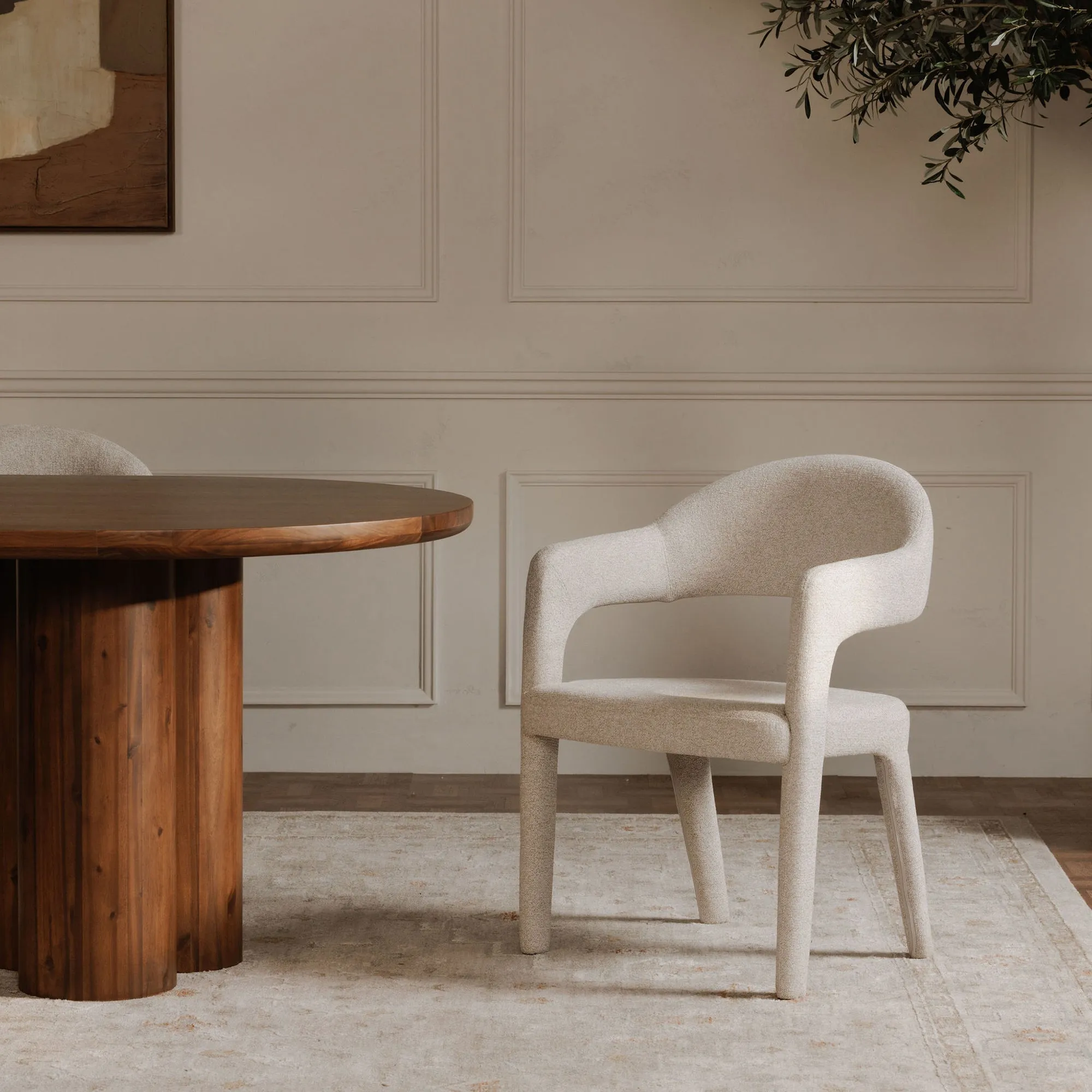 Elegant Open-Barrel Dining Chair