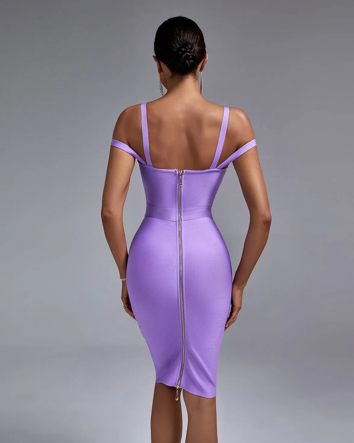 Elegant Strappy Midi Bandage Dress