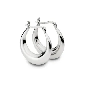 Elegant Tapered Oval Hoops in Sterling Silver or Gold