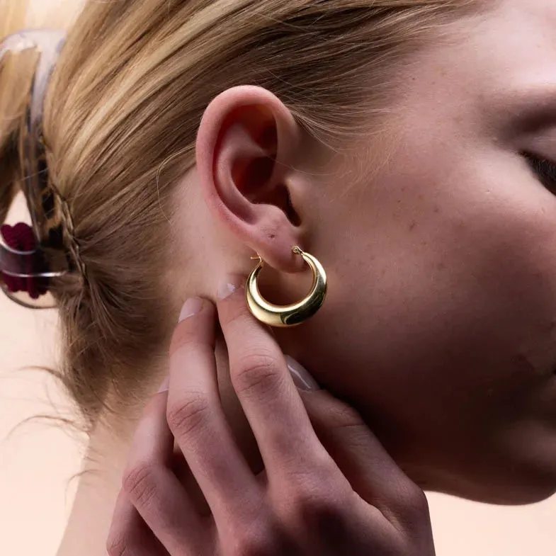 Elegant Tapered Oval Hoops in Sterling Silver or Gold