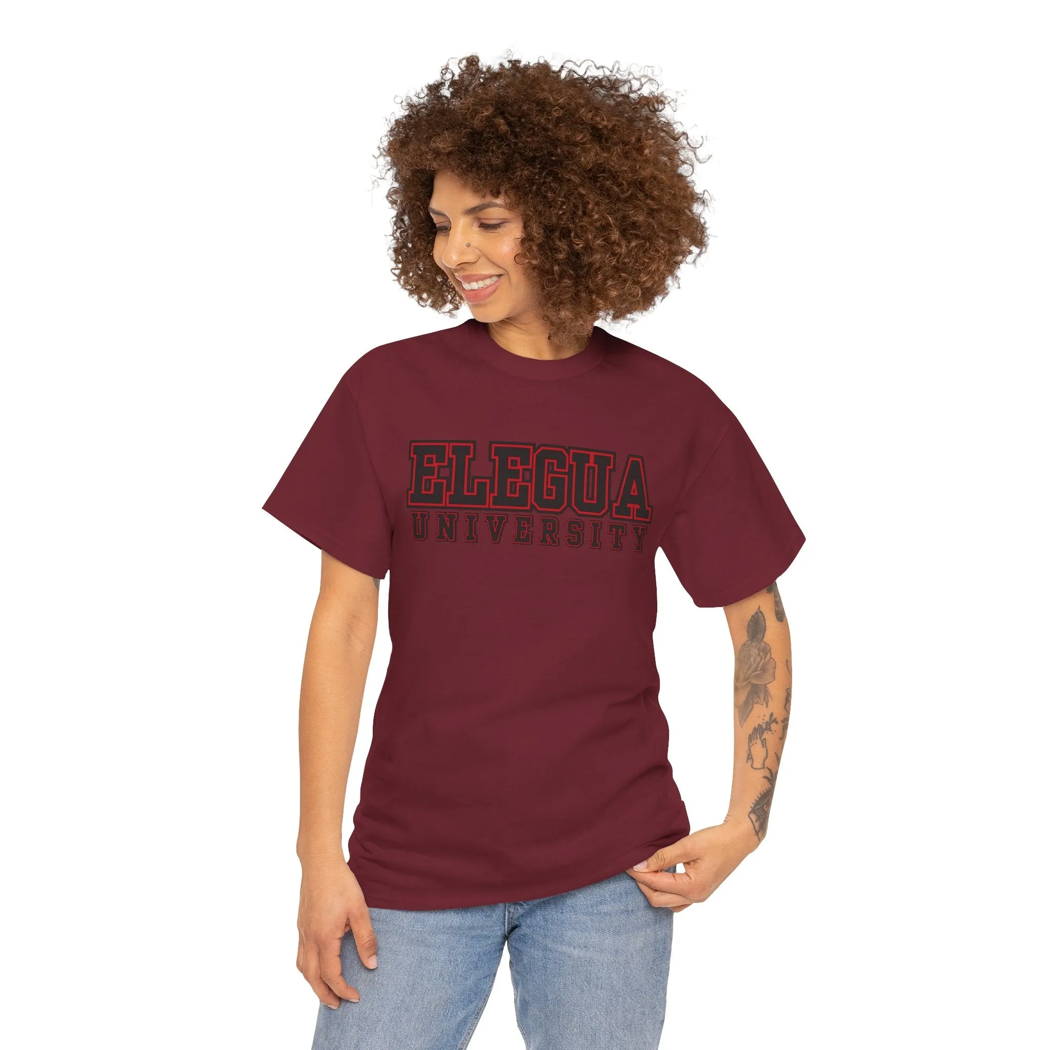 Elegua University Unisex Heavy Cotton Tee - Casual College Style T-Shirt