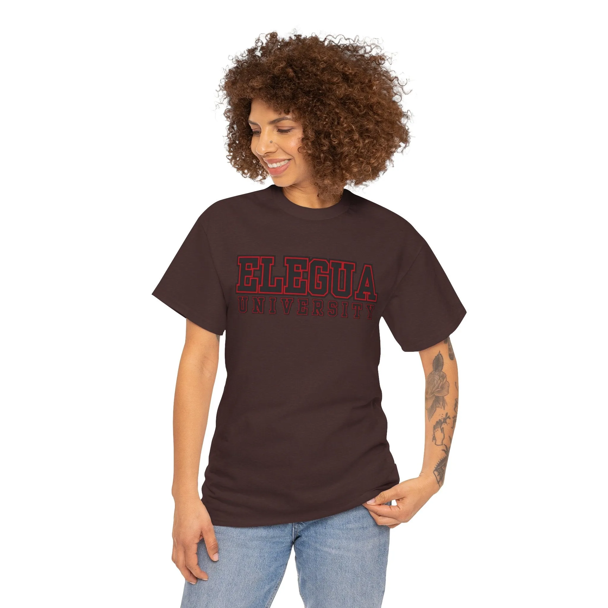 Elegua University Unisex Heavy Cotton Tee - Casual College Style T-Shirt