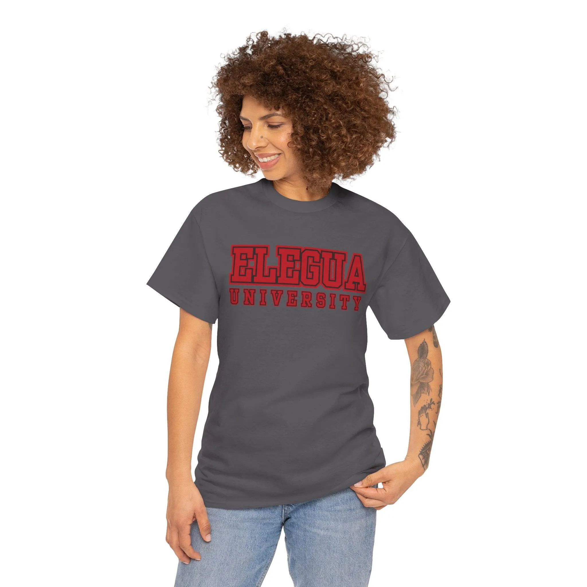 Elegua University Unisex Heavy Cotton Tee - Casual College Style T-Shirt