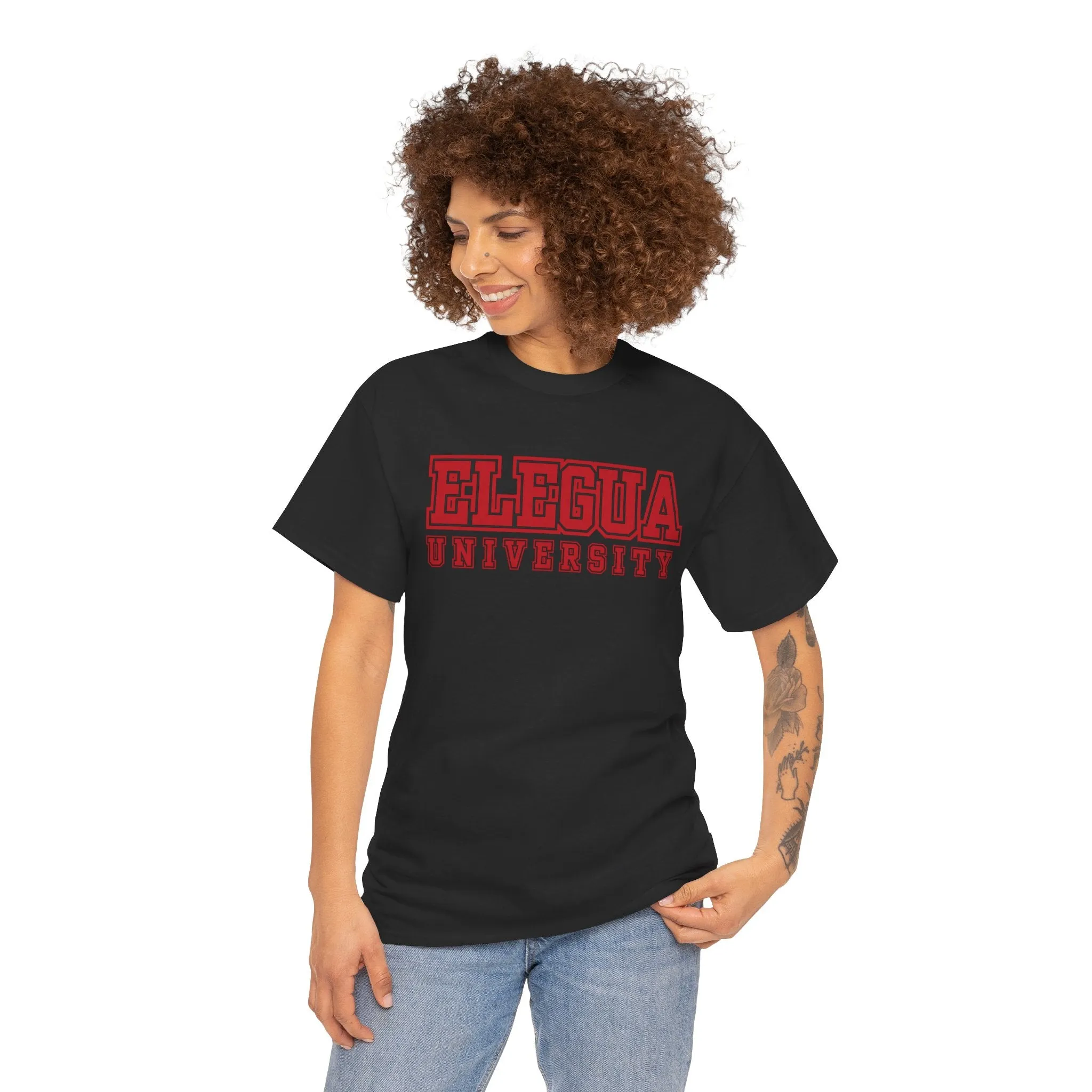 Elegua University Unisex Heavy Cotton Tee - Casual College Style T-Shirt
