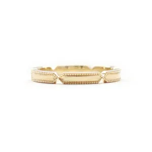 Elongated Hexagon Milgrain Band