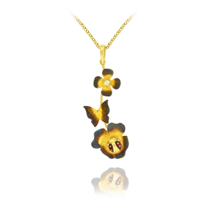 Ember Blossom and Ladybug Pendant