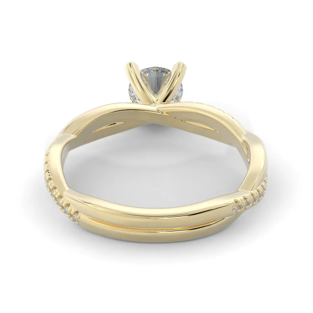 Faint Glow twisted Shank Natural Round  Diamond Engagement Ring