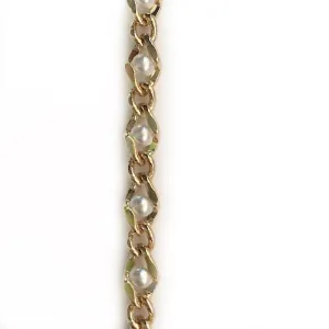 Fashion Pearls in Gold Chain by the Inch (#837)