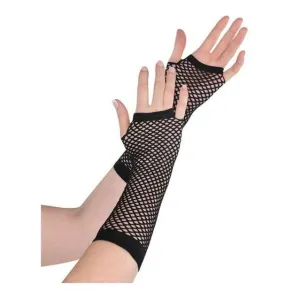 Fishnet Gloves Long - Black
